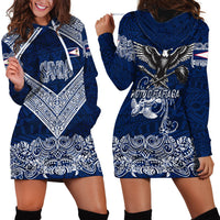 American Samoa Eagle Hoodie Dress Sea Turtle Traditional Polynesian Tribal Tattoo