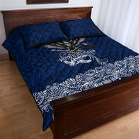 American Samoa Eagle Quilt Bed Set Sea Turtle Traditional Polynesian Tribal Tattoo