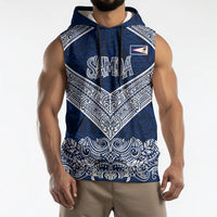 American Samoa Eagle Sleeveless Hoodie Sea Turtle Traditional Polynesian Tribal Tattoo