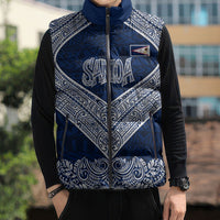 American Samoa Eagle Sleeveless Puffer Jacket Sea Turtle Traditional Polynesian Tribal Tattoo