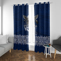American Samoa Eagle Window Curtain Sea Turtle Traditional Polynesian Tribal Tattoo