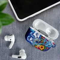 American Samoa Pago Pago AirPods Case Sea Turtle And Fruit Bat - Tropical Hibiscus Flowers Polynesian