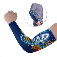 American Samoa Pago Pago Arm Sleeves Sea Turtle And Fruit Bat - Tropical Hibiscus Flowers Polynesian