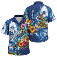 American Samoa Pago Pago Family Matching Short Sleeve Bodycon Dress and Hawaiian Shirt Sea Turtle And Fruit Bat - Tropical Hibiscus Flowers Polynesian