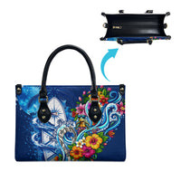 American Samoa Pago Pago Leather Bag Sea Turtle And Fruit Bat - Tropical Hibiscus Flowers Polynesian