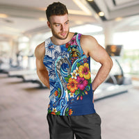 American Samoa Pago Pago Men Tank Top Sea Turtle And Fruit Bat - Tropical Hibiscus Flowers Polynesian