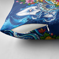 American Samoa Pago Pago Pillow Cover Sea Turtle And Fruit Bat - Tropical Hibiscus Flowers Polynesian