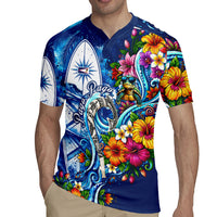 American Samoa Pago Pago Rugby Jersey Sea Turtle And Fruit Bat - Tropical Hibiscus Flowers Polynesian