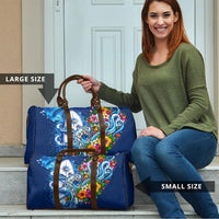 American Samoa Pago Pago Travel Bag Sea Turtle And Fruit Bat - Tropical Hibiscus Flowers Polynesian