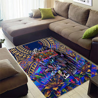 American Samoa Warrior Area Rug Polynesian Fruit Bat Talofa Urban Graffiti Street Art