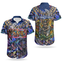 American Samoa Warrior Couples Matching Mermaid Dress and Hawaiian Shirt Polynesian Fruit Bat Talofa Urban Graffiti Street Art