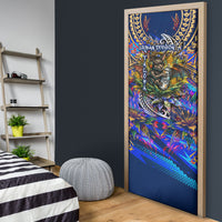 American Samoa Warrior Door Cover Polynesian Fruit Bat Talofa Urban Graffiti Street Art