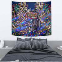 American Samoa Warrior Tapestry Polynesian Fruit Bat Talofa Urban Graffiti Street Art