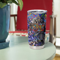 American Samoa Warrior Tumbler Cup Polynesian Fruit Bat Talofa Urban Graffiti Street Art