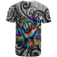 Chur Bro Shaka Sign T Shirt New Zealand Koru Colorful Graffiti Splash
