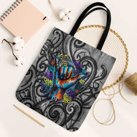 Chur Bro Shaka Sign Tote Bag New Zealand Koru Colorful Graffiti Splash