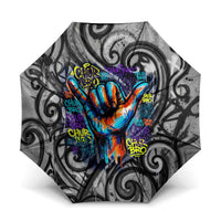 Chur Bro Shaka Sign Umbrella New Zealand Koru Colorful Graffiti Splash
