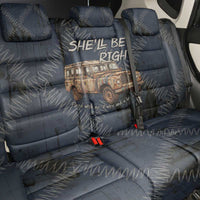 New Zealand She’ll Be Right Back Car Seat Cover NZ Slang No. 8 Wire Map Pattern