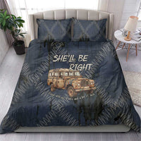 New Zealand She’ll Be Right Bedding Set NZ Slang No. 8 Wire Map Pattern