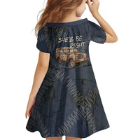 New Zealand She’ll Be Right Family Matching Tank Maxi Dress and Hawaiian Shirt NZ Slang No. 8 Wire Map Pattern
