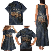 New Zealand She’ll Be Right Family Matching Tank Maxi Dress and Hawaiian Shirt NZ Slang No. 8 Wire Map Pattern