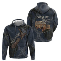 New Zealand She’ll Be Right Hoodie NZ Slang No. 8 Wire Map Pattern TS04 - Polynesian Pride