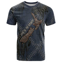 New Zealand She’ll Be Right T Shirt NZ Slang No. 8 Wire Map Pattern
