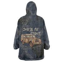 New Zealand She’ll Be Right Wearable Blanket Hoodie NZ Slang No. 8 Wire Map Pattern