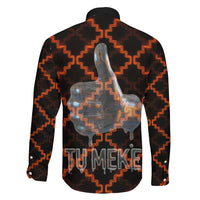 Tu Meke Maori New Zealand Slang Family Matching Off The Shoulder Long Sleeve Dress and Hawaiian Shirt with Glow Neon Step Style TS04 - Polynesian Pride
