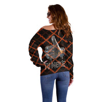 Tu Meke Maori New Zealand Slang Off Shoulder Sweater with Glow Neon Step Style