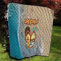 Kiwi Jandal Beach Life Quilt New Zealand Flip Flops Ocean Wave Surf Style