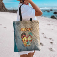 Kiwi Jandal Beach Life Tote Bag New Zealand Flip Flops Ocean Wave Surf Style