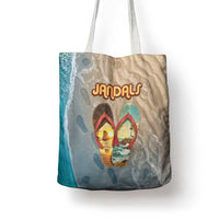 Kiwi Jandal Beach Life Tote Bag New Zealand Flip Flops Ocean Wave Surf Style