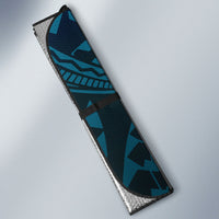 Chuuk Deep Into Truk Lagoon Auto Sun Shade Polynesian Tribal Pattern Wreck Diving Teal Ship Art