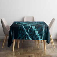 Chuuk Deep Into Truk Lagoon Tablecloth Polynesian Tribal Pattern Wreck Diving Teal Ship Art