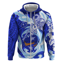 Chuuk Micronesian Roots Hoodie Polynesian Tribal Pattern Hibiscus Flower And Stingray Art