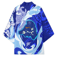 Chuuk Micronesian Roots Kimono Polynesian Tribal Pattern Hibiscus Flower And Stingray Art