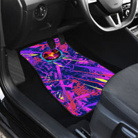 Chuuk Tropical Sunset Coordinates Car Mats Neon Graffiti Polynesian Tribal