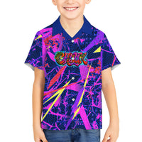Chuuk Tropical Sunset Coordinates Hawaiian Shirt Neon Graffiti Polynesian Tribal