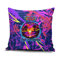 Chuuk Tropical Sunset Coordinates Pillow Cover Neon Graffiti Polynesian Tribal