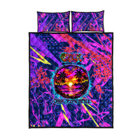 Chuuk Tropical Sunset Coordinates Quilt Bed Set Neon Graffiti Polynesian Tribal