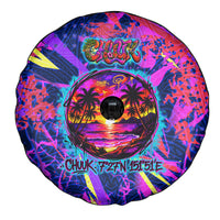 Chuuk Tropical Sunset Coordinates Spare Tire Cover Neon Graffiti Polynesian Tribal