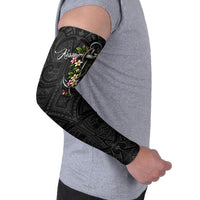 Kosrae Nautical Heritage Arm Sleeves Polynesian Tribal Anchor With Plumeria Tropical Art