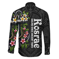 Kosrae Nautical Heritage Family Matching Short Sleeve Bodycon Dress and Hawaiian Shirt Polynesian Tribal Anchor With Plumeria Tropical Art
