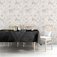 Kosrae Nautical Heritage Tablecloth Polynesian Tribal Anchor With Plumeria Tropical Art