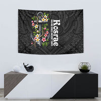 Kosrae Nautical Heritage Tapestry Polynesian Tribal Anchor With Plumeria Tropical Art