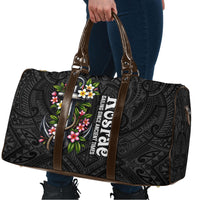 Kosrae Nautical Heritage Travel Bag Polynesian Tribal Anchor With Plumeria Tropical Art