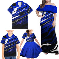 Kosrae Deep Sea Scuba Diving Family Matching Off Shoulder Maxi Dress and Hawaiian Shirt Blue Hole Beneath The Surface Coral Reef Graphic Art