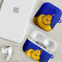 Kosrae Fafa Culinary Heritage AirPods Case Kosraean Gold Taro Tradition Illustration With Coconut Leaves
