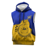 Kosrae Fafa Culinary Heritage Sleeveless Hoodie Kosraean Gold Taro Tradition Illustration With Coconut Leaves